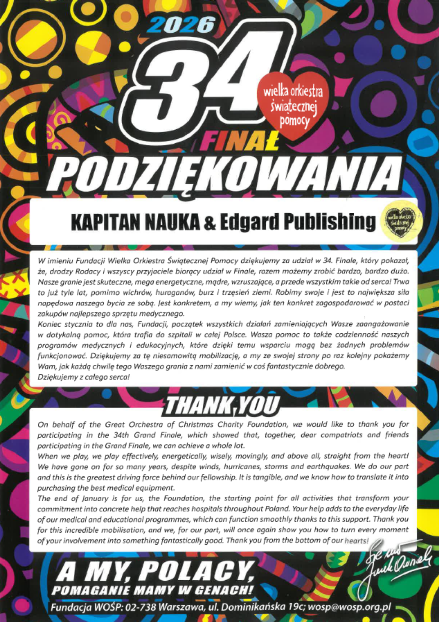 Podziękowania WOŚP